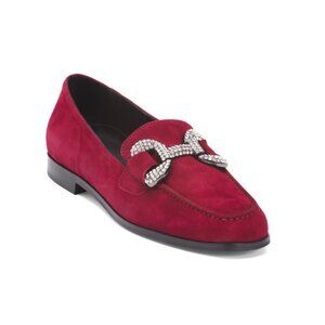 ANTICA CUOIERIA Red Made In Italy Suede Loafers With Horsebit Detail